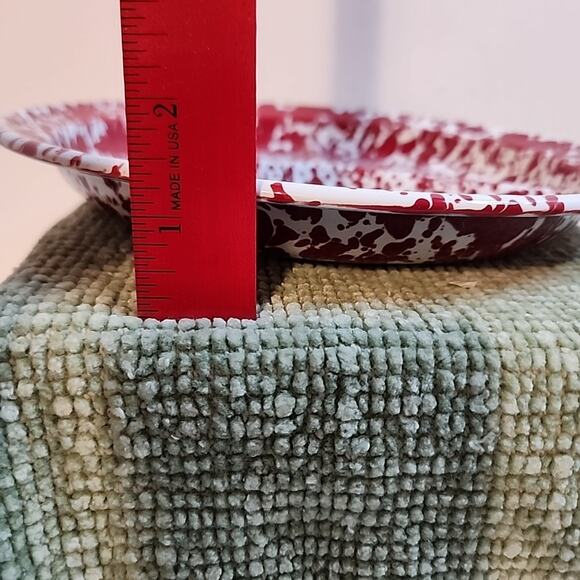 New RED Crow Canyon Enamelware Marble Sectional Camp Plate 10.5 Inch 3 Sections - Picture 6 of 6